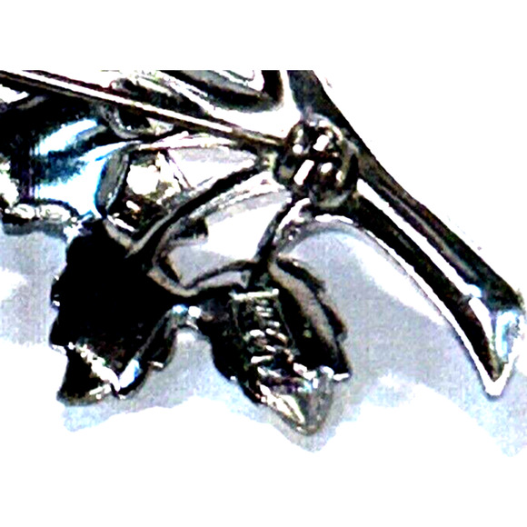 CORO Pegasus Silver Tone 2" Flower Floral Brooch Pin Retro Coquette Vintage - Picture 11 of 15